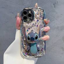 Disney This Stitch Phone Case Features A Cute And Playful Expression Design, A Simple And Stylish Appearance, And A Smooth Touch. It Uses A 2D Wave Pattern, Is Made Of Adorable And Eye-Catching TPU Material, And Includes Camera Protection, Making It An Ideal Choice For Girls. Compatible With IPhone 17/16/15/14/13/...12 Mini Pro Max Pro Plus XRXS. The Perfect Gift For Family And Friends. Phone Case, Stylish Phone Case, Fun Expression Design, Trendyphone Case, Lightweight And Durable Material. - 銀色 - 查看 3