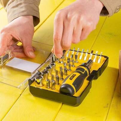 30pcs Ratcheting Screwdriver Set,Socket Set,Precision Screwdriver Bit Set With Rotatable Ratchet Handles & Storage Case,Household Repair Tool Kits For Household Repair, Small Jobs