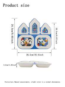 Bộ đồ ăn kỷ niệm 100 năm Disney gồm đĩa, bát, cốc, nĩa và thìa, in hình Mickey, Donald và các nhân vật hoạt hình khác. - Nhiều màu - Xem 3