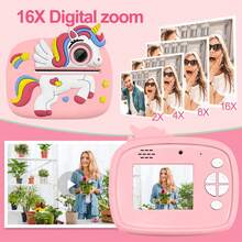 Kids Instant Print Camera, 2.3-Inch Screen, With Fun Frame Stickers, Instant Print Dual Lens Digital Camera Toy, Ideal Christmas Birthday Gift, Portable Travel Toy, Suitable For 3-12 Years Old Boys And Girls Christmas Birthday And New Year Gift - Multicolor - View 5