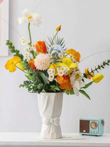 1个独特蝴蝶结装饰花瓶，优雅弧形桌面花瓶，现代简约家居装饰中心摆件，波西米亚风格花瓶，适用于客厅、卧室、办公室、婚礼、派对和宿舍。 - 多色 - 查看 4