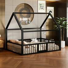 Bed Frames - 黑色 + 金屬 + 140厘米*200厘米 - 查看 1