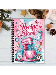 1本精美食谱螺旋笔记本，家庭食谱记录本，空白页，非常适合烹饪爱好者和膳食计划者 - A - 查看 6