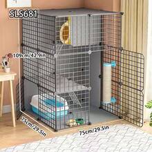 Modular Cat Cage, Cat Game Fence, Cat House, Suitable For Kittens And Adult Cats, Indoor Home Use - Multicolor - View 12
