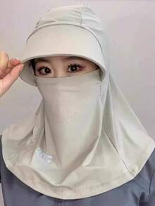 1 chiếc mũ đi biển vành rộng dành cho nữ kèm khăn quàng cổ, che nắng toàn diện. - Nhiều màu - Xem 22