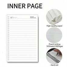 1 Pc A5 Size Romantic Floral Pattern Spiral Notebook, Smooth Writing Lined Pages, Minimalist Fresh Design, Suitable For Daily Records, Note-Taking, Inspiration Collection And More, Adding Natural Poetic Touches To Your Writing Time, A Thoughtful Companion For Office, Study And Life. - J - View 5