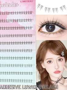 LIMEIKAI 120 sợi mi giả tự dính nhỏ hình ngọn lửa cho mi dưới và 80 sợi mi giả không cần keo hình nàng tiên cho mi dưới, dài 5mm. Không gây kích ứng, dễ sử dụng. - Xem 5