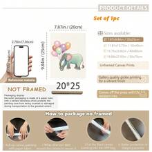 1件装，帆布墙画，带框儿童房墙画，野生动物主题阅读装饰，书房装饰，教室阅读装饰，学习海报，彩色游戏室艺术，书籍主题艺术，幼儿园装饰，房间装饰海报，儿童房装饰艺术，婴儿礼物 - 彩色 - 查看 28