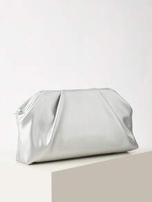 AIBBYDAR 女士手拿包，银色优雅云朵造型钱包，女士手提包，晚宴包，便携式化妆包，钱包，商务/通勤，斜挎包，配有可拆卸肩带，适合婚礼、舞会、派对、节日聚会等场合，亦可作为礼物。 - 銀色 - 查看 3