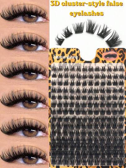 168pcs Of Natural Looking False Eyelashes Soft And Fluffy Eyelashes Easy To Wear D Curl Makeup Eyelash Extension Tool Reusable For Beginners Suitable For Everyday Outings, Dates, 3D ClusterLashes DIY Eyelash Extension D Curl LongIndividual Lashes Mixed Tray Faux Mink LashClusters Extensions Lash Clusters,Eye LashClusters,Individual Eyelashes,Lashes, Fake Lashes