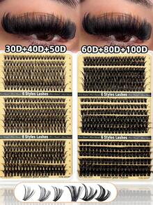 720pcs/Set DD Curl Individual False Eyelashes - High Density "Lash Book". Designed For Beginners, These Lashes Have A Soft, Fluffy Texture To Easily Create A Natural, No-Makeup Look. Achieve DIY Segmented Lash Extension Effect At Home For Long-Lasting, Voluminous Results. - 白色 - View 8