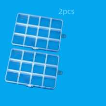 1 pieza Caja de almacenamiento de plástico transparente con 10/12/15/24/28 compartimentos fijos, caja de almacenamiento multifuncional para pendientes, anillos, joyas, suministros de arte de uñas, herramientas de uñas, accesorios de uñas, decoraciones de joyas, un regalo ideal para mujeres - Multicolor - Ver 11