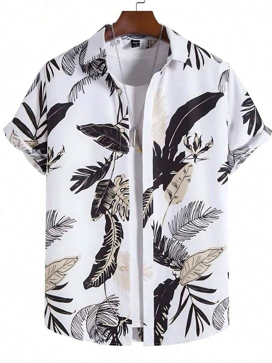 Summer Hawaiian Floral Short Sleeve Polo For Men - A508D-AL23674 - 查看 1