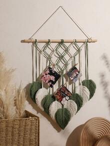 1 chiếc treo tường macrame boho trưng bày ảnh hình lá, thảm treo trang trí phòng phong cách aesthetic, kệ treo dệt tổ chức, nghệ thuật tường thực vật, trang trí nhà kiểu farmhouse, giá giữ ảnh kỷ niệm, vật trang trí tường bohemian, decor nội thất mộc mạc sang trọng cho phòng khách, phòng ngủ, căn hộ, ký túc xá, hành lang, lối vào, tường gallery, phong cách nhà ấm cúng, phông nền trưng bày ảnh, góc thiền, decor studio, decor cafe, điểm nhấn treo tối giản, ý tưởng quà tặng, trang trí phòng tự nhiên, decor kệ - Nhiều màu - Xem 7