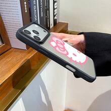 SANRIO 1 chiếc ốp lưng điện thoại 3 trong 1 bằng acrylic mới, chắc chắn, chống rơi vỡ, họa tiết sáng tạo, dày dặn, tương thích với Apple 17 ProMax/Air, 16, 11/12/13/14 Plus, XR, 7/8 Plus, 15 ProMax - màu đen - Xem 2