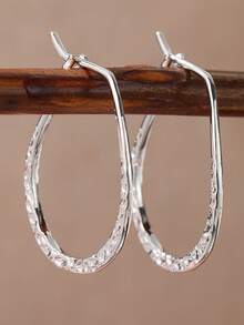 Un classico orecchino in rame minimalista, un regalo perfetto ed elegante per le feste per le signore, adatto per qualsiasi occasione. Un regalo eccellente per donne e ragazze. - Argento - Visualizzare 6
