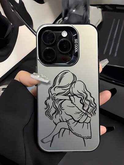 The New Series Of Creative And Fashionable IMD Laser Phone Cases, Minimalist Mother And Daughter Hug Line Art Patterns, Classic Hybrid Phone Cases With Shock Resistance And Anti Slip, Compatible With Iphone 17/17Air/17Pro/17ProMax, 16/16Plus/16ProMax, 15.14, 13, 12, 11 Series, Suitable For Galaxy S22, S23, S24, S25 PLUS ULTRA Series, Easter Gift, Christmas/Halloween Decoration/Birthday Gift, Couple .Girlfriend, Boyfriend, Friend Or Yourself.