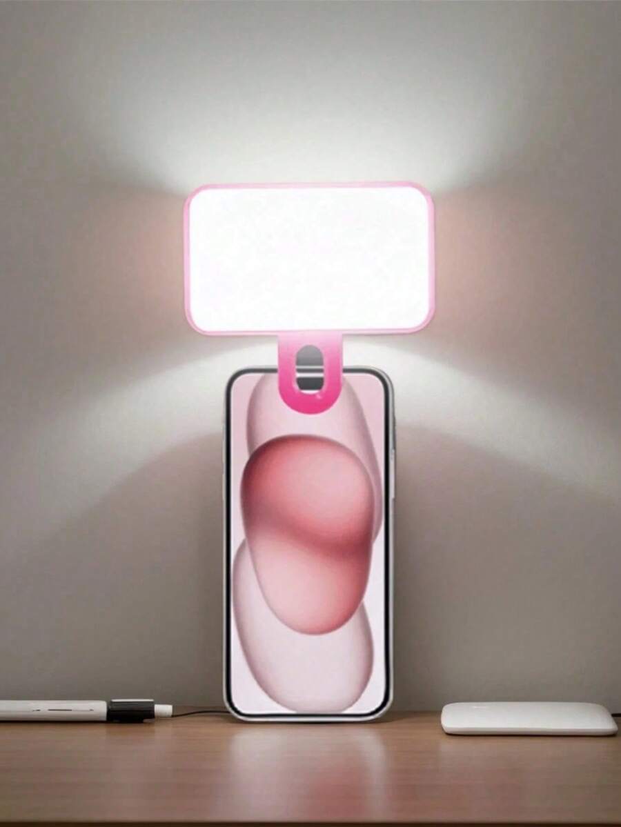 NEXOSYNTH Đèn LED selfie điều chỉnh 3 mức nhiệt độ màu, đèn selfie điện thoại sạc lại được, đèn chiếu sáng hội nghị video máy tính, đèn mini di động