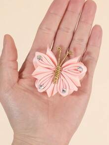 2 Stücke rosa/beige/silbrige Schmetterling Haarclips mit funkelnden Strass Dekor, zarte Haarclip, süße Barrettes für Alltag, Hochzeit, Party, Festival, Picknick, Geschenk, Haarspangen für Teenager Haarzubehör - Verschiedenfarbig - Übersicht 8