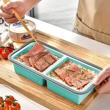 This Food Storage Container Has A Lid And Multiple Compartments, Making It Suitable For Meal Preparation, Refrigerator Organization, Office Use, And Travel. - 查看 5