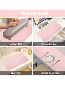 FULL BEAUTY Thảm lót bàn làm móng màu nâu, mềm mại, chống trượt, có thể gập lại, dùng để kê tay khi làm móng, chống thấm nước, chống trầy xước, dễ lau chùi, thảm lót bàn làm việc văn phòng bằng da PU, thảm lót bàn studio di động. - Nhiều màu - Xem 9