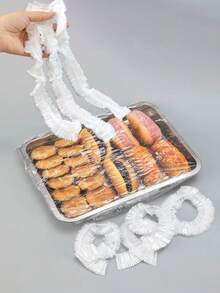 100/50/10 Stück Packung große Lebensmittelaufbewahrungsfolie, Tablett Staubschutz, Lebensmittel- & Obstschalen Aufbewahrungsabdeckung, Lebensmittelaufbewahrungsfolie, unverzichtbare Abdeckfolie für Bäckerei, Konditorei, Küche, Plastikverpackungstüten, Lebensmittelaufbewahrung und Organisationshelfer - Übersicht 4