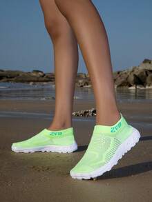 ZVB Barefoot-Friendly Water Shoes, Soft-Soled Women's Beach Shoes For Swimming, Diving, Fishing, Outdoor Quick-Dry Summer Sandals, Anti-Slip & Breathable - 螢光綠 - 查看 5