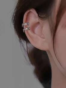 GAGAFEEL 一对时尚优雅的几何造型精致小巧的925纯银耳环，适合女性日常佩戴、朋友聚会、作为礼物赠送。 - 銀色 - 查看 4