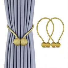 2pcs Magnetic Curtain Tieback, Earphone-Shaped Window Curtain Buckle, No Drilling Curtain Holder - Multicolor - View 5