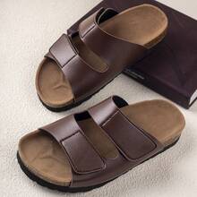 1 par de zapatillas cómodas, de moda, antideslizantes y versátiles para uso diario y playa - Marrón - Ver 6