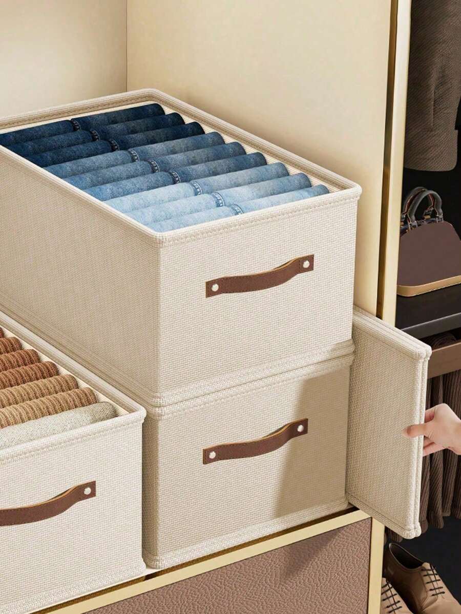 1 pieza Caja de almacenamiento de ropa blanca, caja de almacenamiento de ropa de estilo cajón de tela Oxford plegable, organizador de armario sin compartimentos para vaqueros, suéteres, etc. Decoraciones Decoración de otoño Decoración de festivales Decoración de habitaciones Decoración del hogar Decoración de otoño Decoración de dormitorio