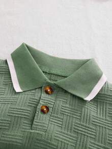 2件套男婴提花Polo衫和休闲短裤，夏季 - 薄荷綠 - 查看 3