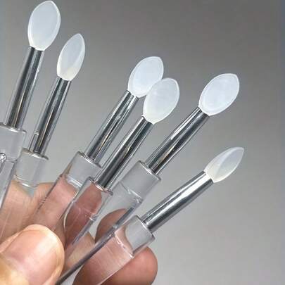 2 piezas Cepillo de arte de uñas de espejo de silicona mágica - Barra de silicona transparente, adecuado para aplicar polvo de espejo y brillo, cepillo multifuncional portátil con mango ergonómico, reutilizable y fácil de limpiar, ideal para arte de uñas preciso, cuidado de pies y manos, accesorios de arte de uñas, herramienta esencial de cuidado de uñas, diseño de cepillo de moda, cerdas duraderas, adecuado para entusiastas de la belleza, herramienta compacta, aplicación suave, ideal para amantes del arte de uñas DIY.