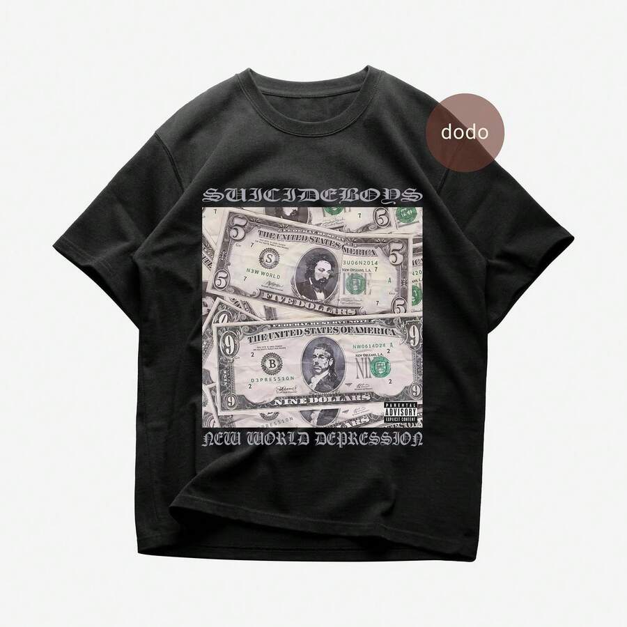 Suicideboys T-Shirt - Rap Music Shirt - New World Depression Album - Suicideboys Album Shirt - Suicideboys Merch - Unisex Rapper Clothing - 黑色 - 查看 1