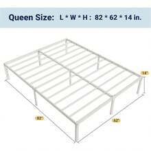 Allewie Bed Frame, 14 Inch Metal Platform Beds With Storage Space, No Box Spring Needed And Easy Assembly, Black YITB - White - View 10