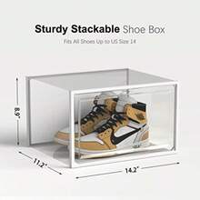 See Spring - Paquete de 6 cajas de almacenamiento de zapatos organizador de zapatos apilable de plástico transparente para clóset contenedores de zapatos extragrandes para exhibición de tenis de - Transparente - Ver 5