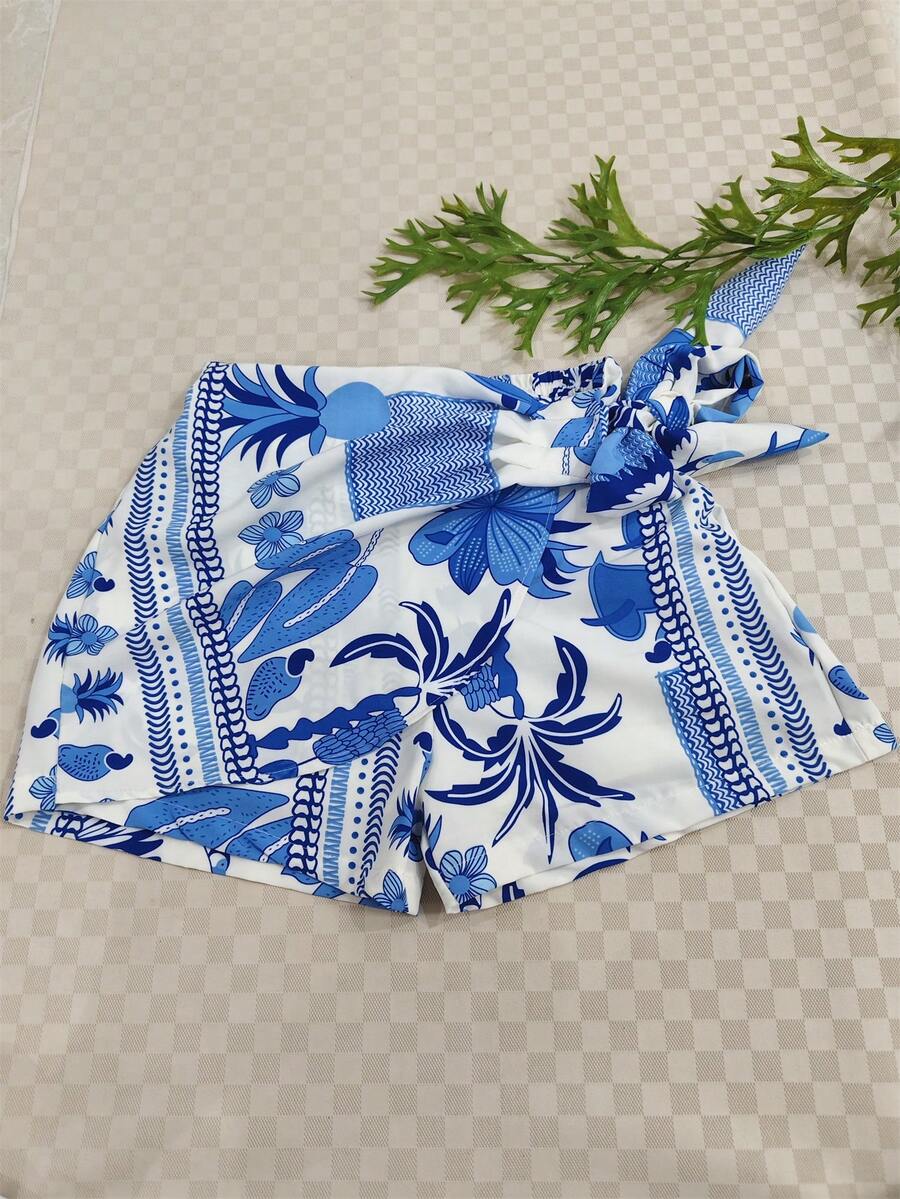 Women's Solid Color Shorts - Royal Blue 2 - View 1