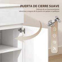 HOMCOM Aparadores y Vitrinas - Blanco - Ver 5