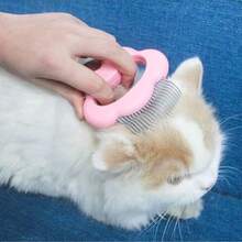 1pc Multi-Functional Cat Grooming Tool - Cloud Shell Brush, 3-In-1 Design For Brushing, Deshedding & Massaging, Effectively Removes Loose Fur, Gentle On Skin To Soothe Pets, Suitable For Short & Long Haired Cats, Practical Home Pet Cleaning & Grooming Accessory. - Multicolor - View 2