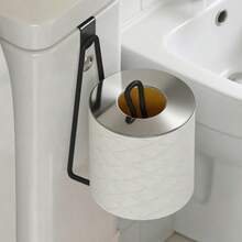 Light Luxury Iron Vertical Tissue Holder, Metal Roll Paper Rack For Kitchen & Dining Table, Simple Desktop Metal Stand - Black - View 6