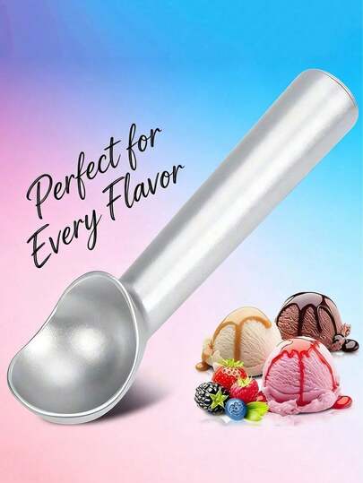 1pc Anti-Stick Aluminum Ice Cream Scoop, Freeze-Resistant Handle Design, Durable And Easy To Clean, Suitable For Ice Cream, Cookie Dough, Smoothie, Almond And Other Kitchen Uses, Kitchen Tool, Ice Cream Tool, Suitable As Gift For Men And Women
