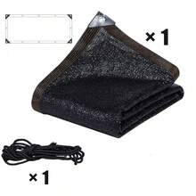 1片矩形遮阳网，遮光率80%，黑色遮阳布，适用于温室植物遮阳棚、庭院遮阳棚、户外花园遮阳网 - 遮陽防曬網 - 查看 11