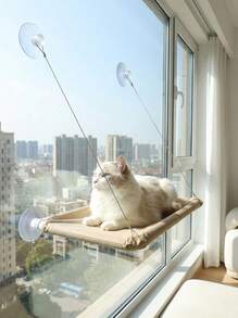PETSIN 1pc Cat Hammock Hanging Cat Bed Window Pet Bed For Cats Small Dogs Sunny Window Seat Mount With Blanket Bearing 5kg Pet Accessories - Multicolor - View 3
