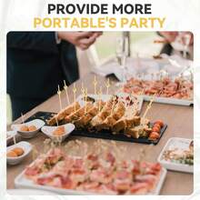 【200支/100支/50支/10支装】一次性竹签，结实耐用，适用于厨房、餐厅、水果沙拉、婚礼、派对等场合，圆珠设计，金色/粉色/白色可选 - 彩色 - 查看 10