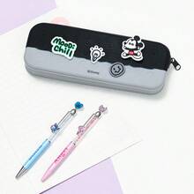 Miniso 迪士尼米奇美食系列/奇妙米奇系列带孔铅笔袋 硅胶材质 卡通造型 学生便携文具收纳袋（1个） - Disney Collection - 查看 6