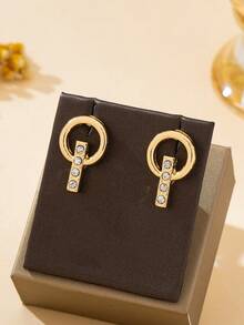 1对简约百搭耳环，适合日常佩戴（不含礼盒） - 小耳環 - 查看 2