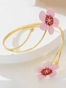 1 chiếc vòng tay hoa hồng màu hồng thời trang, thích hợp để đeo khi đi nghỉ mát mùa hè, làm quà tặng. - Hồng - Xem 2