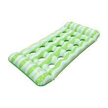 1pc Inflatable PVC Swimming Pool Floating Chair, Adult Wooden Raft Water Floating Lounger For Pool, Lake, Beach Party - Multicolor - View 2