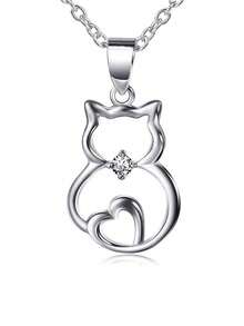 1 Pc Cute Cubic Zirconia Necklace Pendant For Women For Valentine's Day Gift Engagement Anniversary Party Jewelry - 1# - View 1