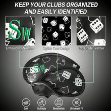 FINGER TEN Stylish Golf Iron & Wedge Headcovers Value 12 Pack, PU Leather With Embroidered Numbers For Easy Identification, Premium Covers Provide Effective Protection For Clubs - Multicolor - View 3